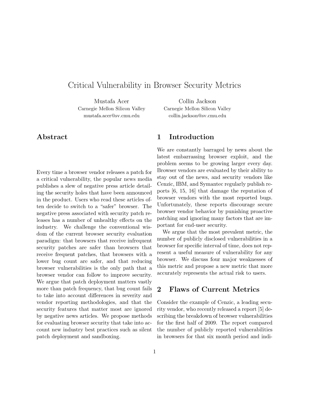 Critical Vulnerability in Browser Security Metrics