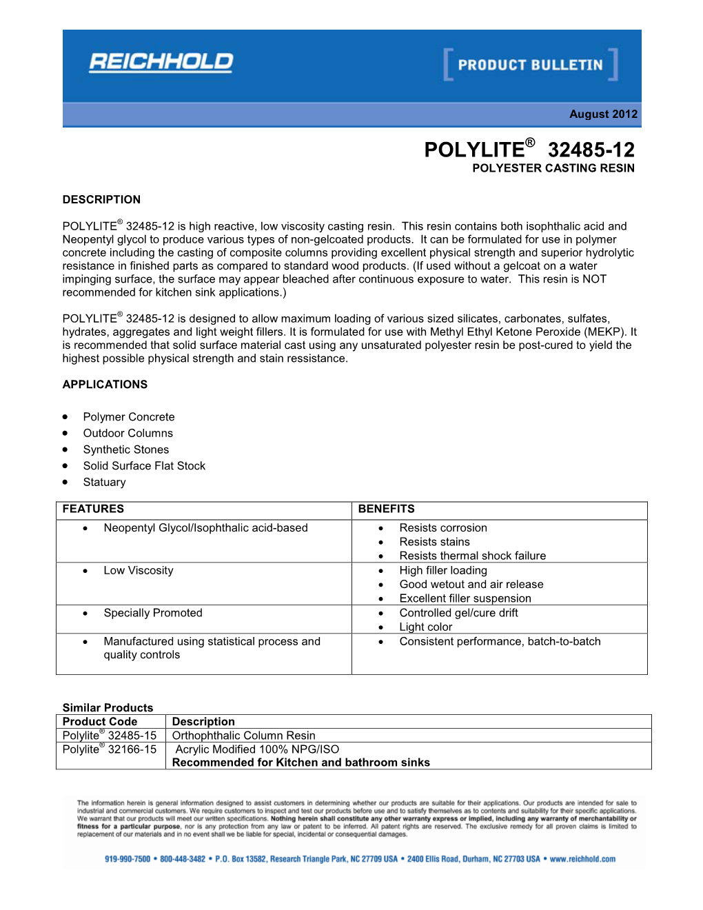 Polylite 32485-12 Polyester Casting Resin