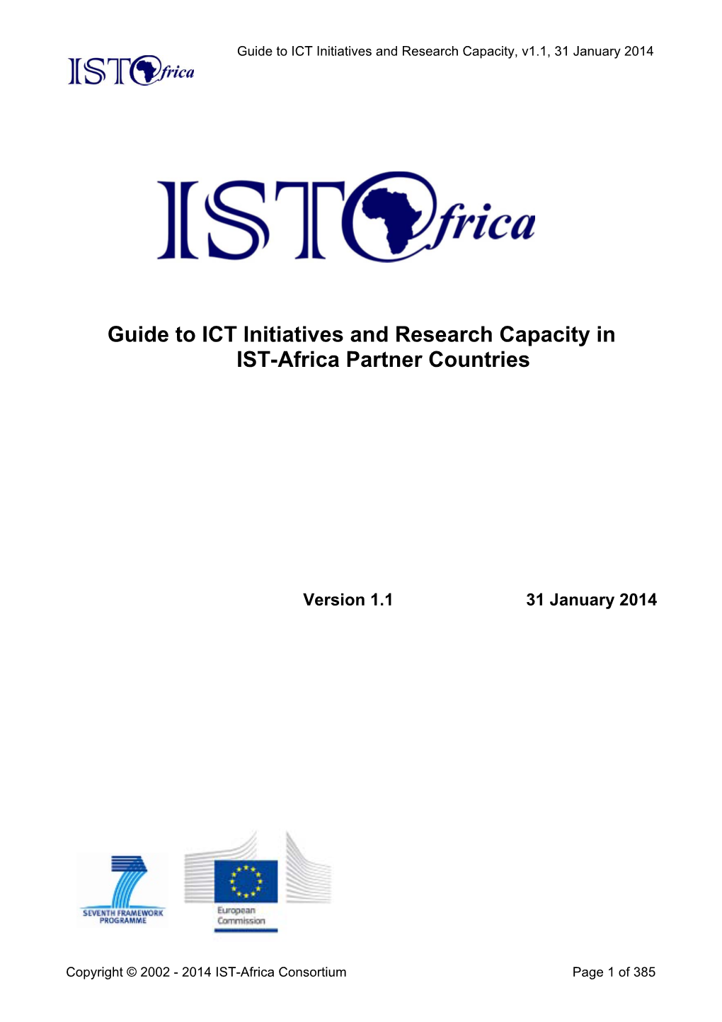 IST-Africa Guide to National ICT Initiatives and Research Capacity