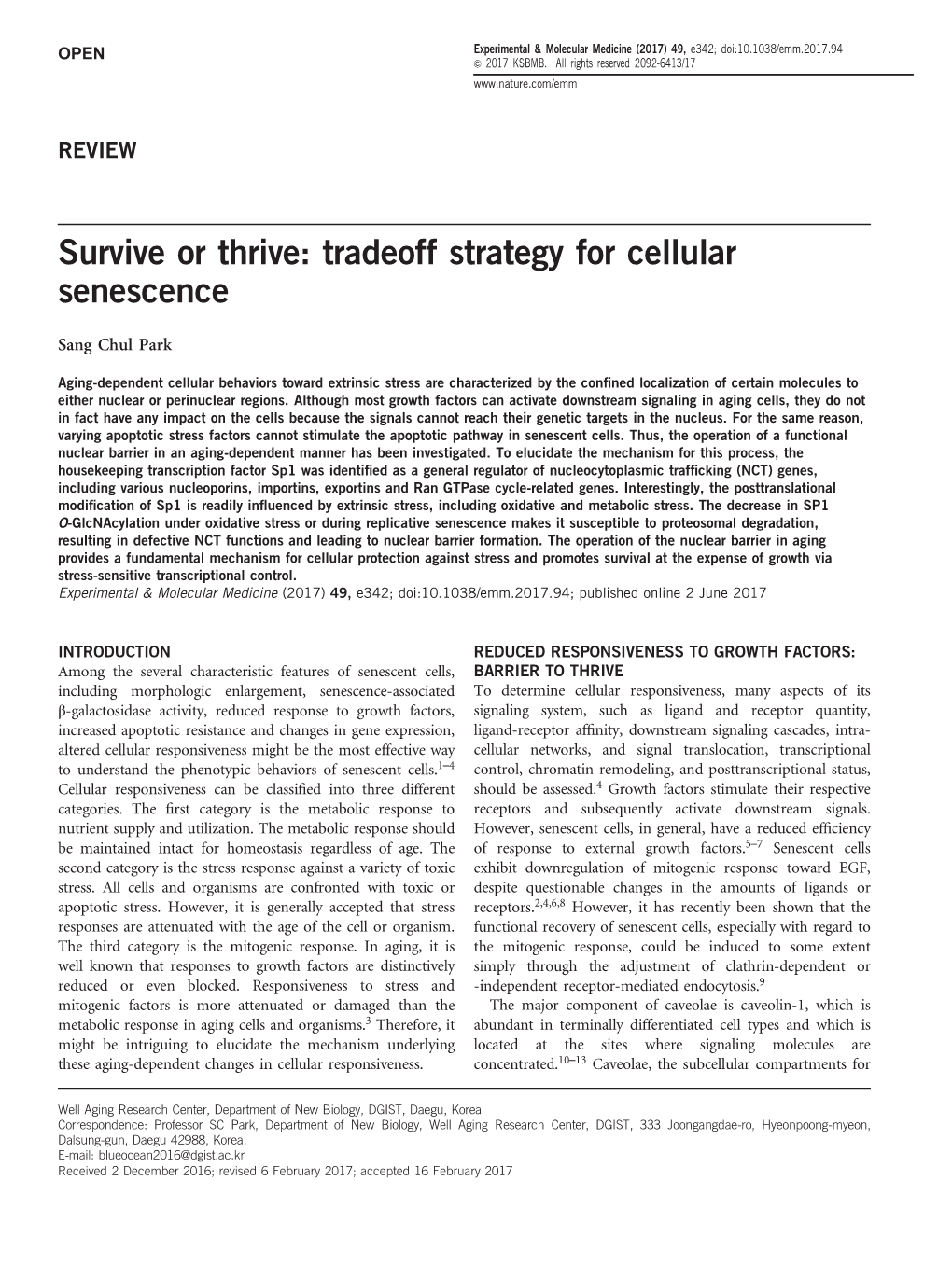 Tradeoff Strategy for Cellular Senescence