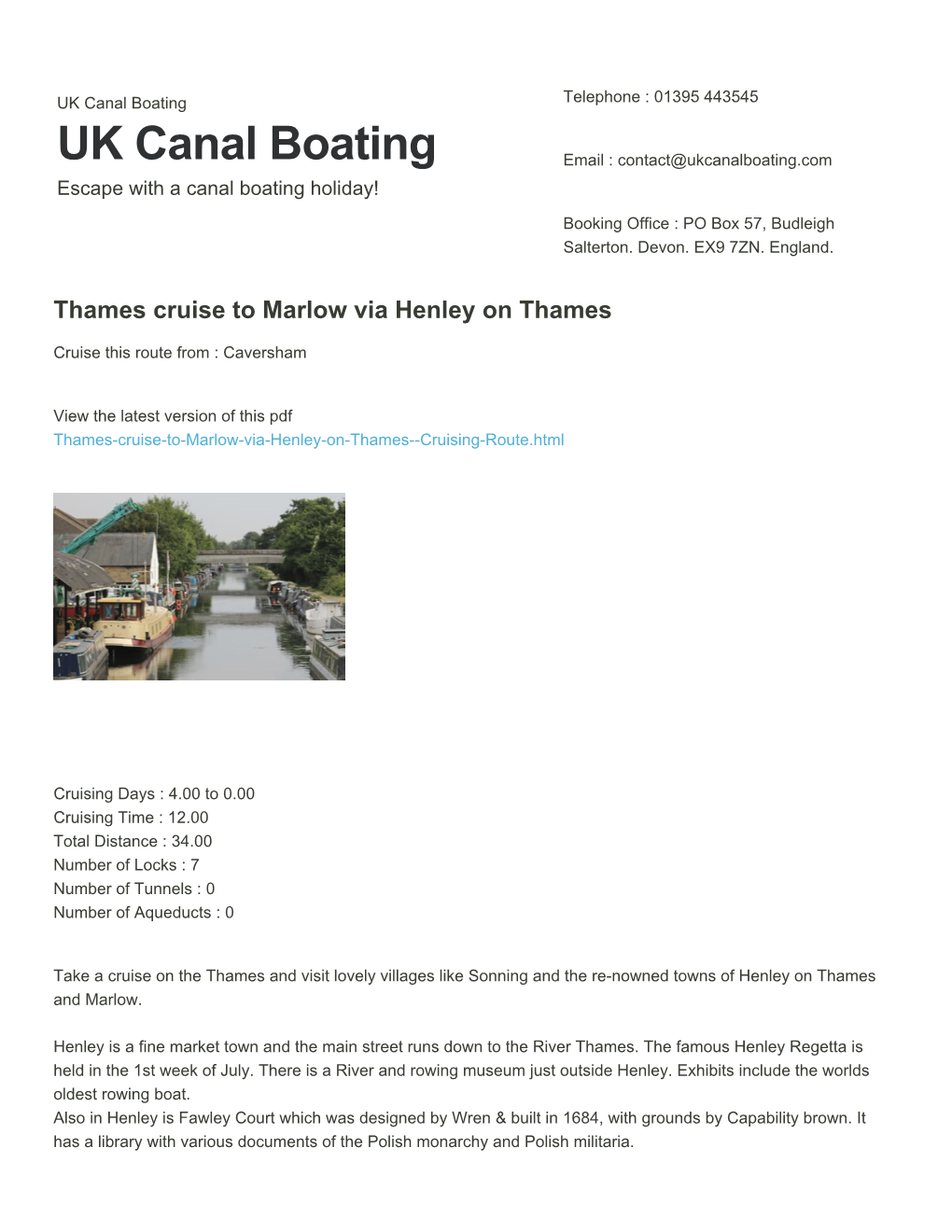 Thames Cruise to Marlow Via Henley on Thames | UK Canal Boating