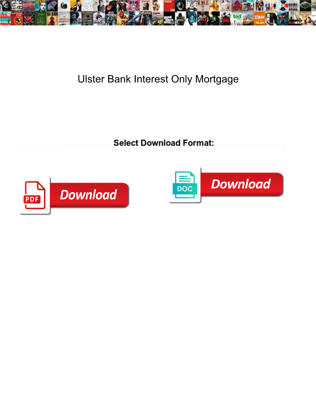 Ulster Bank Interest Only Mortgage