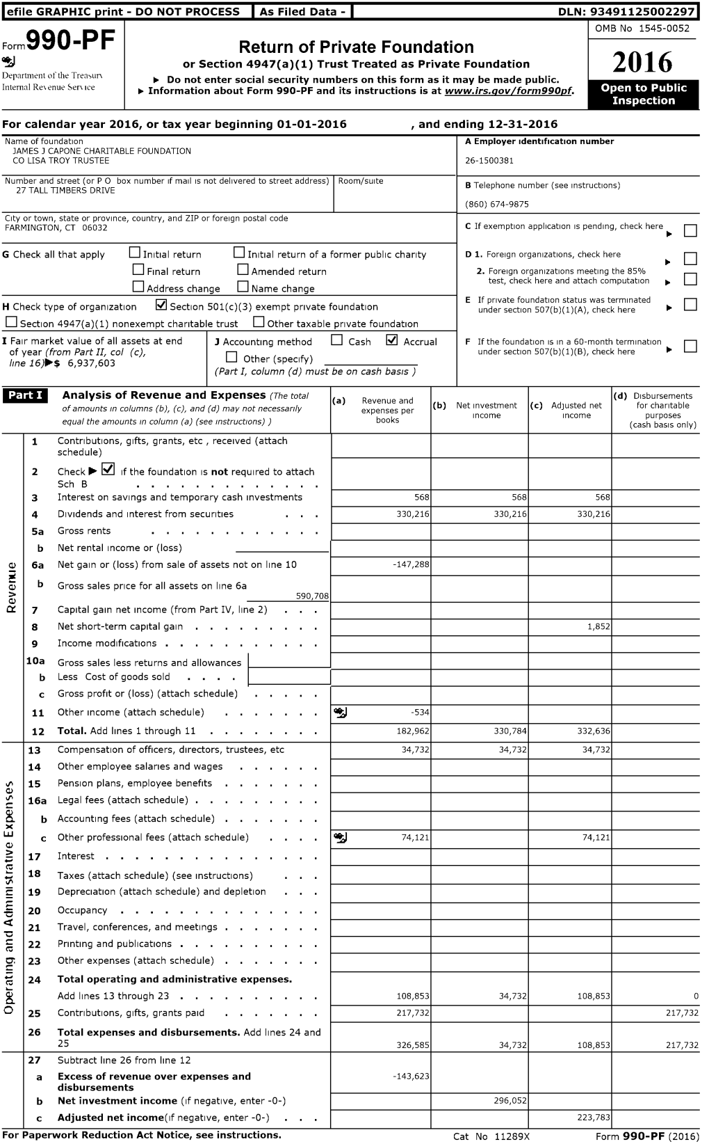 2016 Department of the Trea^Un Do Not Enter Social Security Numbers on This Form As It May Be Made Public