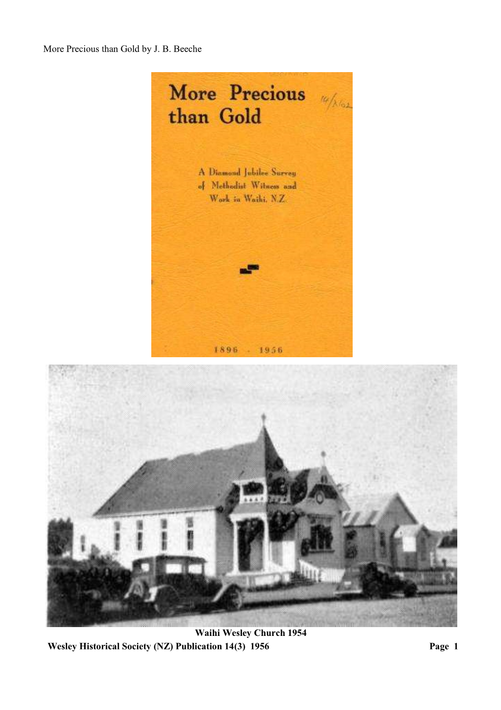 Precious Than Gold by JB Beeche Wesley Historical Society (NZ)