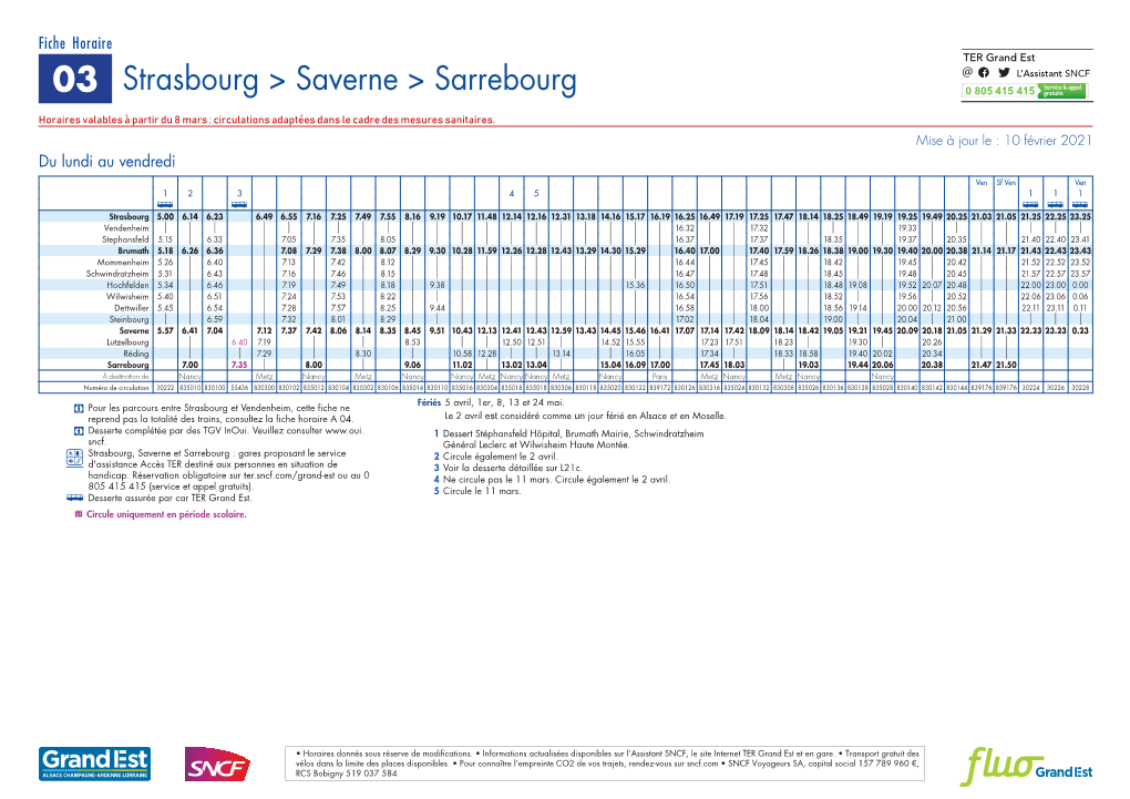 03 Strasbourg &gt; Saverne &gt; Sarrebourg