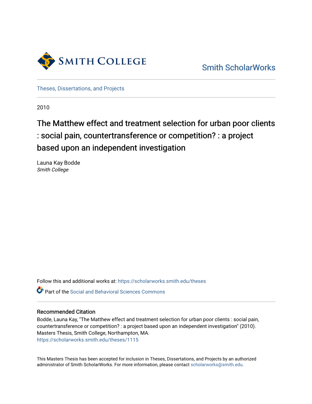 The Matthew Effect and Treatment Selection For