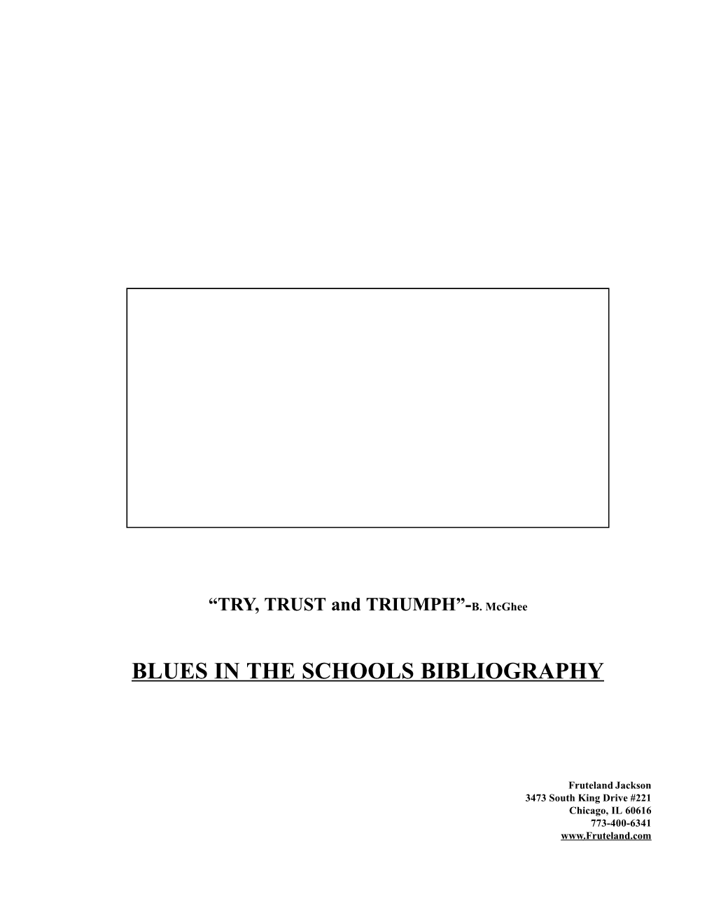 Blues in the Schools Bibliography