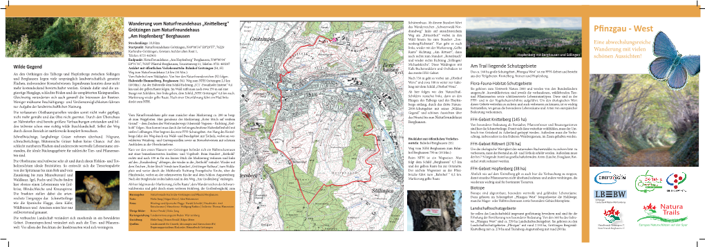 Pfinzgau - West „Am Hopfenberg“ Berghausen Weg Am „Rittnerthof“ Vorbei in Den Wald Hinein Bis Zum Standort „Son- Streckenlänge: 10,8 Km Nenberg/Richtstatt“