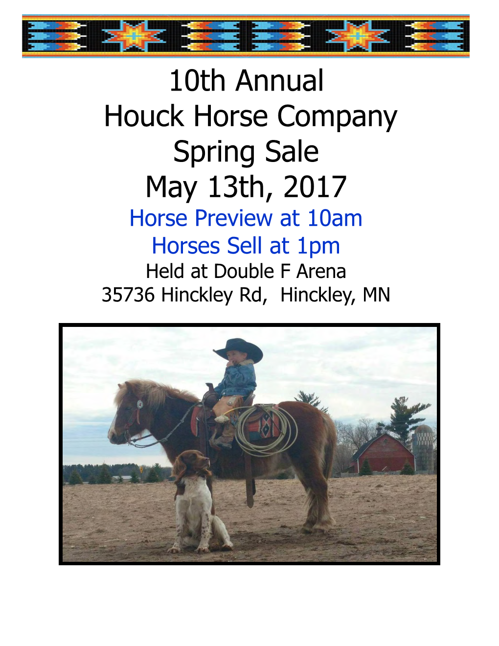 10Th Annual Houck Horse Company Spring Sale May 13Th, 2017
