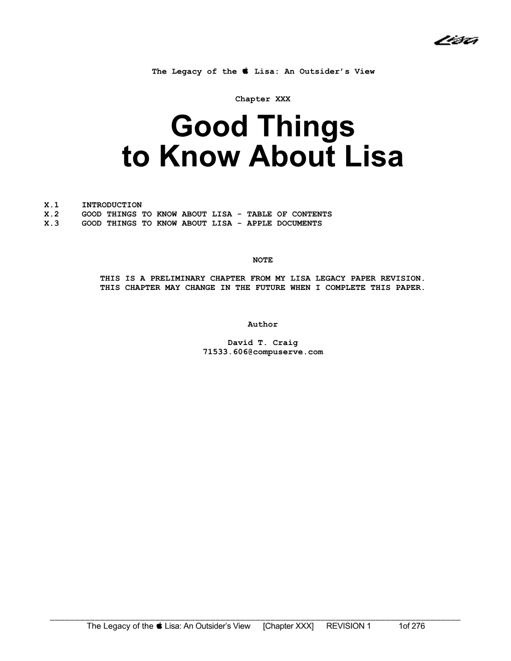 Lisa Good Things to Know