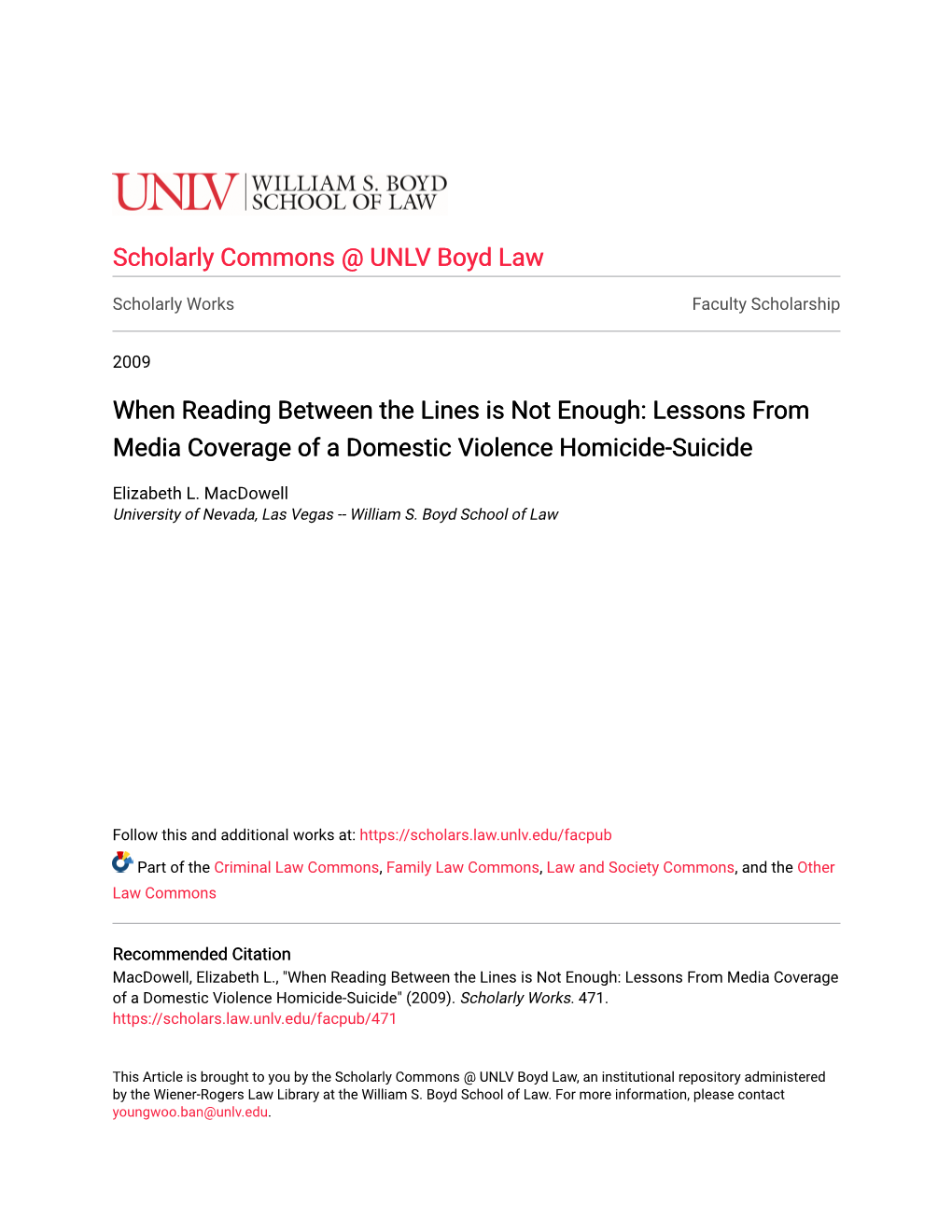 Lessons from Media Coverage of a Domestic Violence Homicide-Suicide