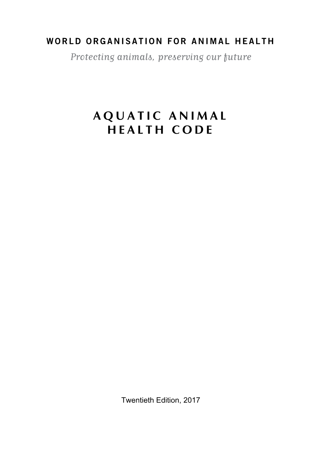 Aquatic Animal Health Code