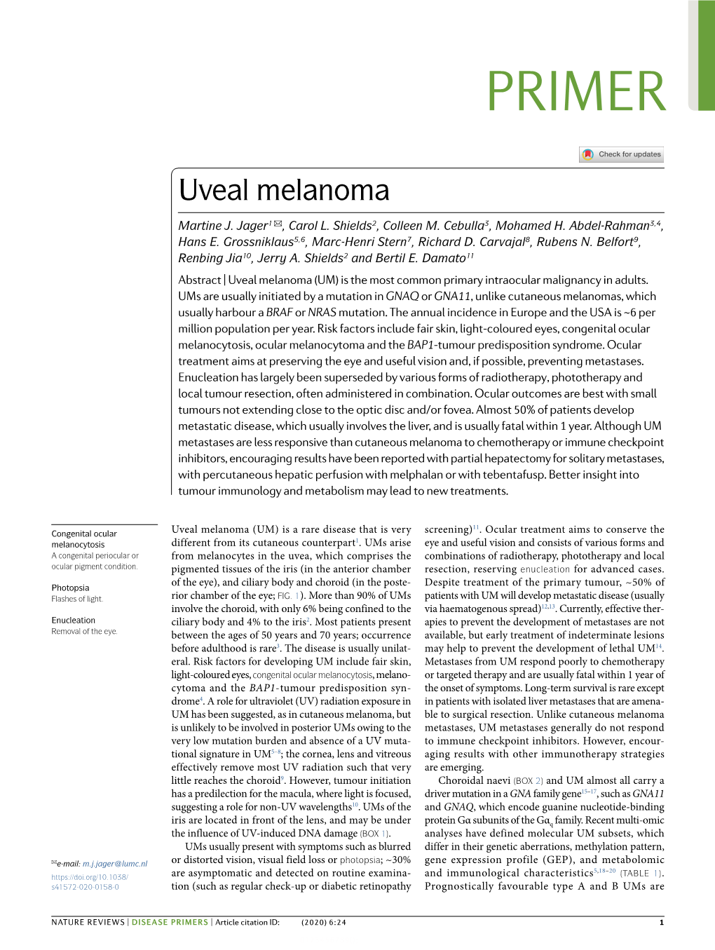 Uveal Melanoma