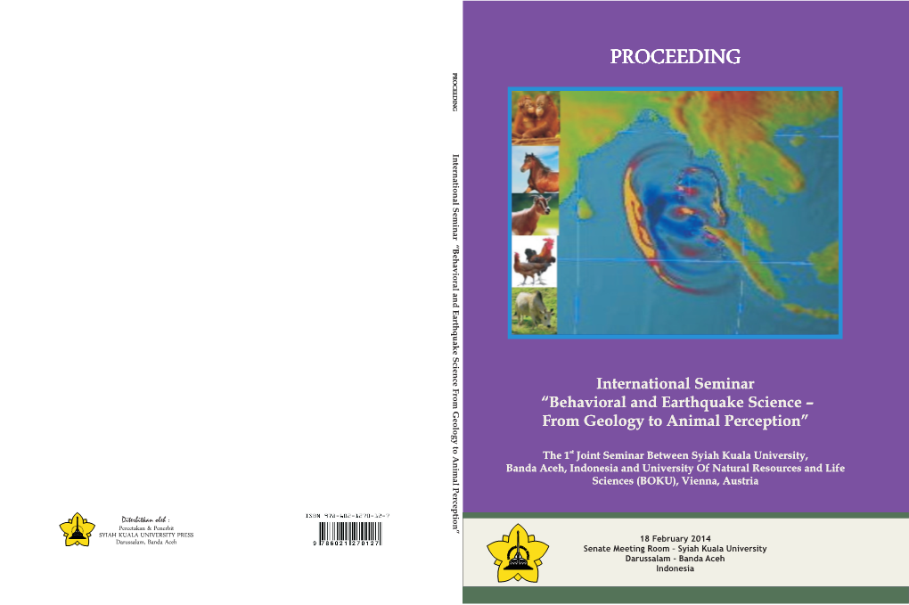 PROCEEDING PROCEEDING PROCEEDING International Seminar “Behavioral and Earthquake Science from Geology to Animal Perception”