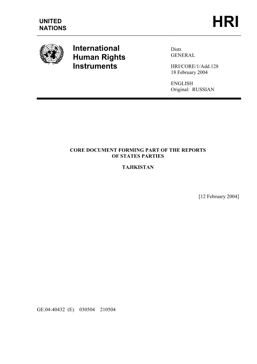 International Human Rights Instruments