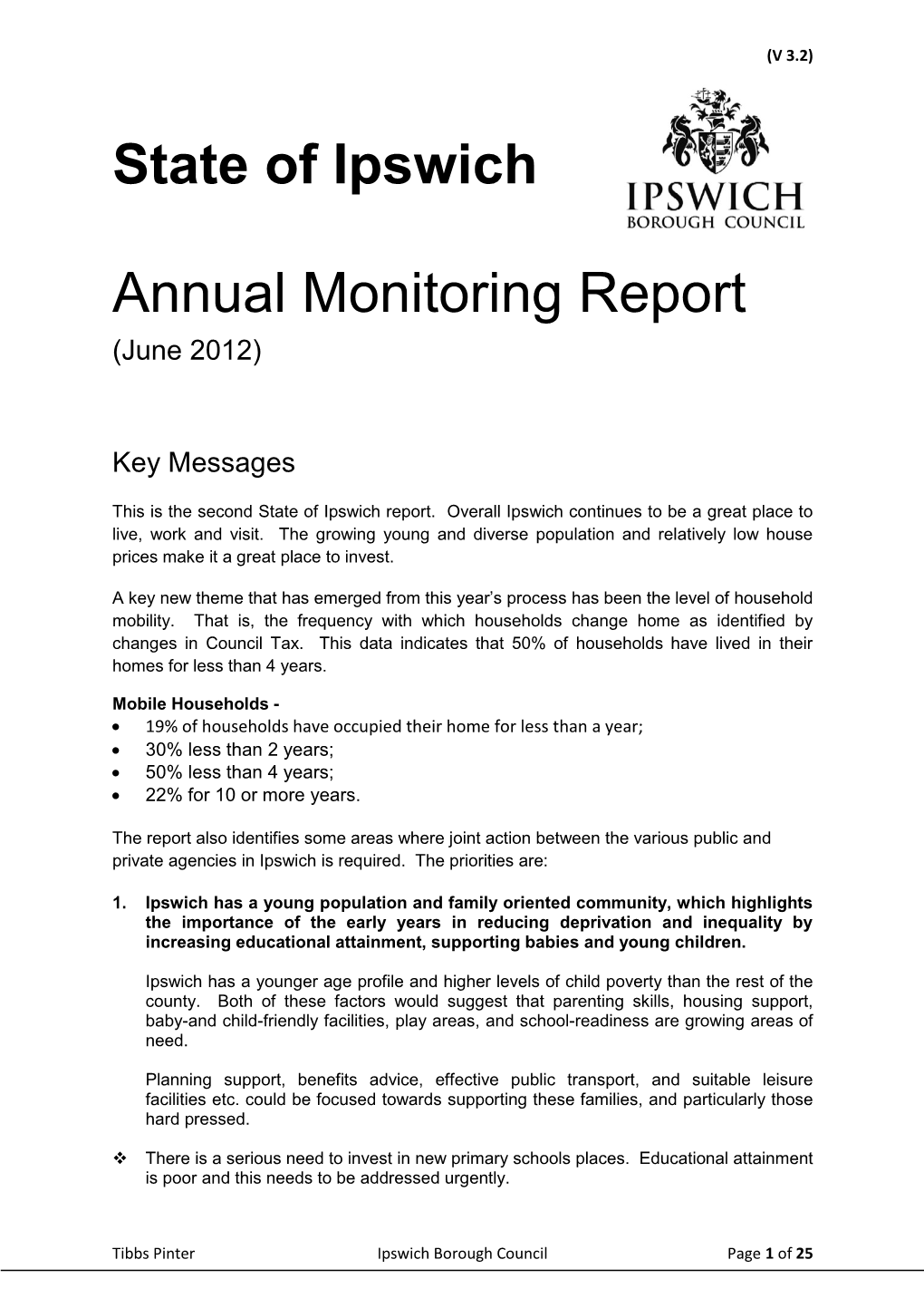 State of Ipswich Annual Monitoring Report