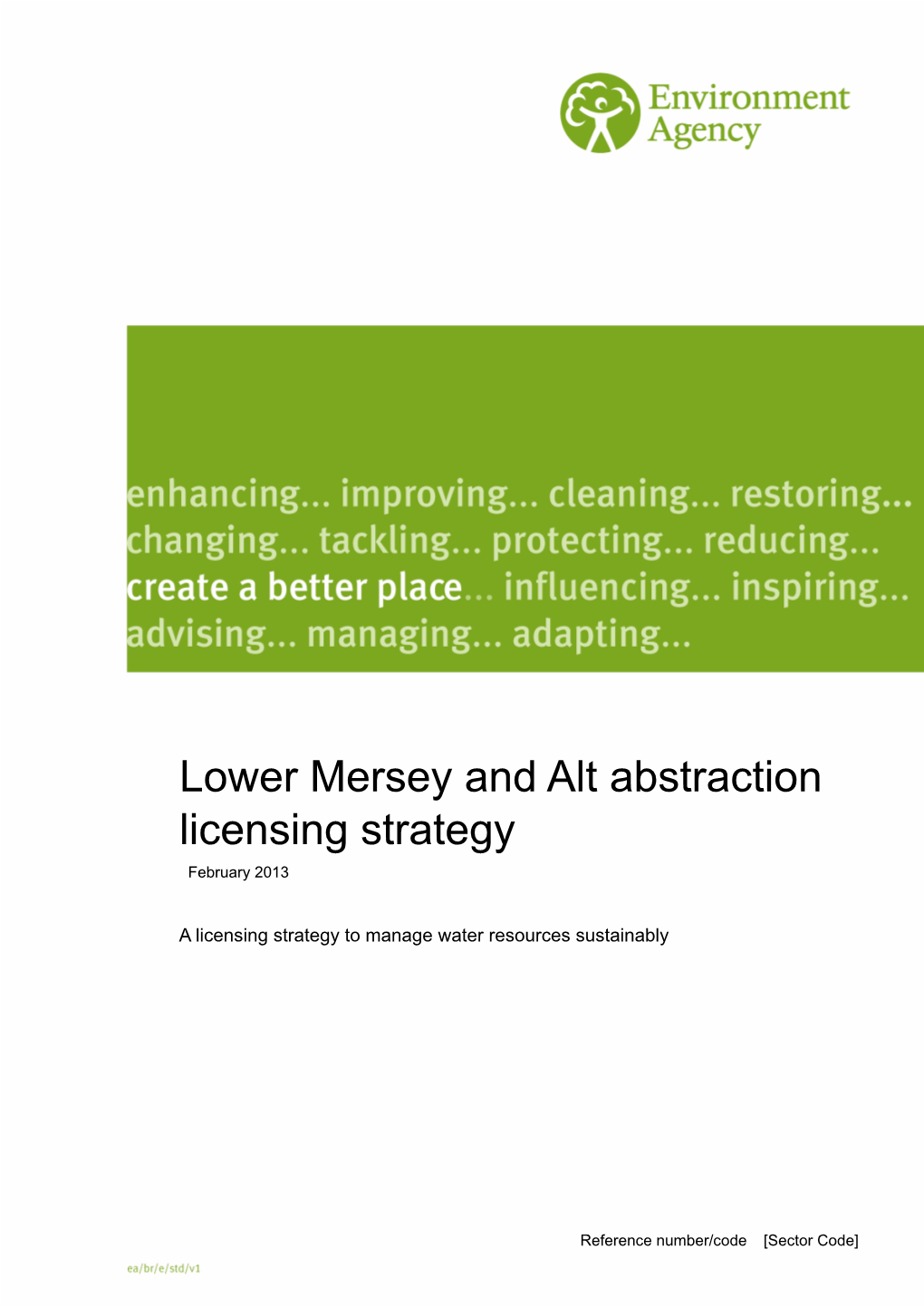 Lower Mersey and Alt Abstraction Licensing Strategy