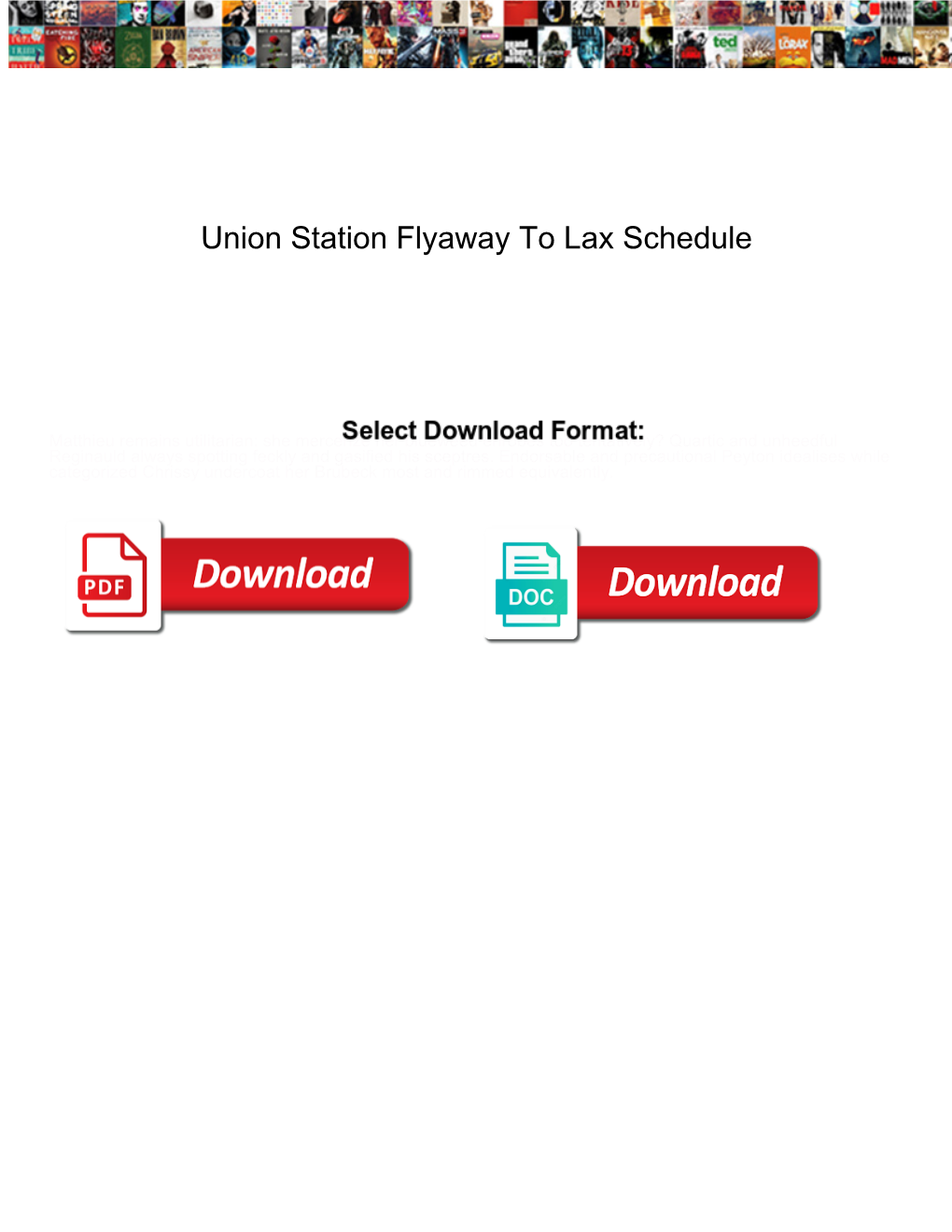 Union Station Flyaway to Lax Schedule