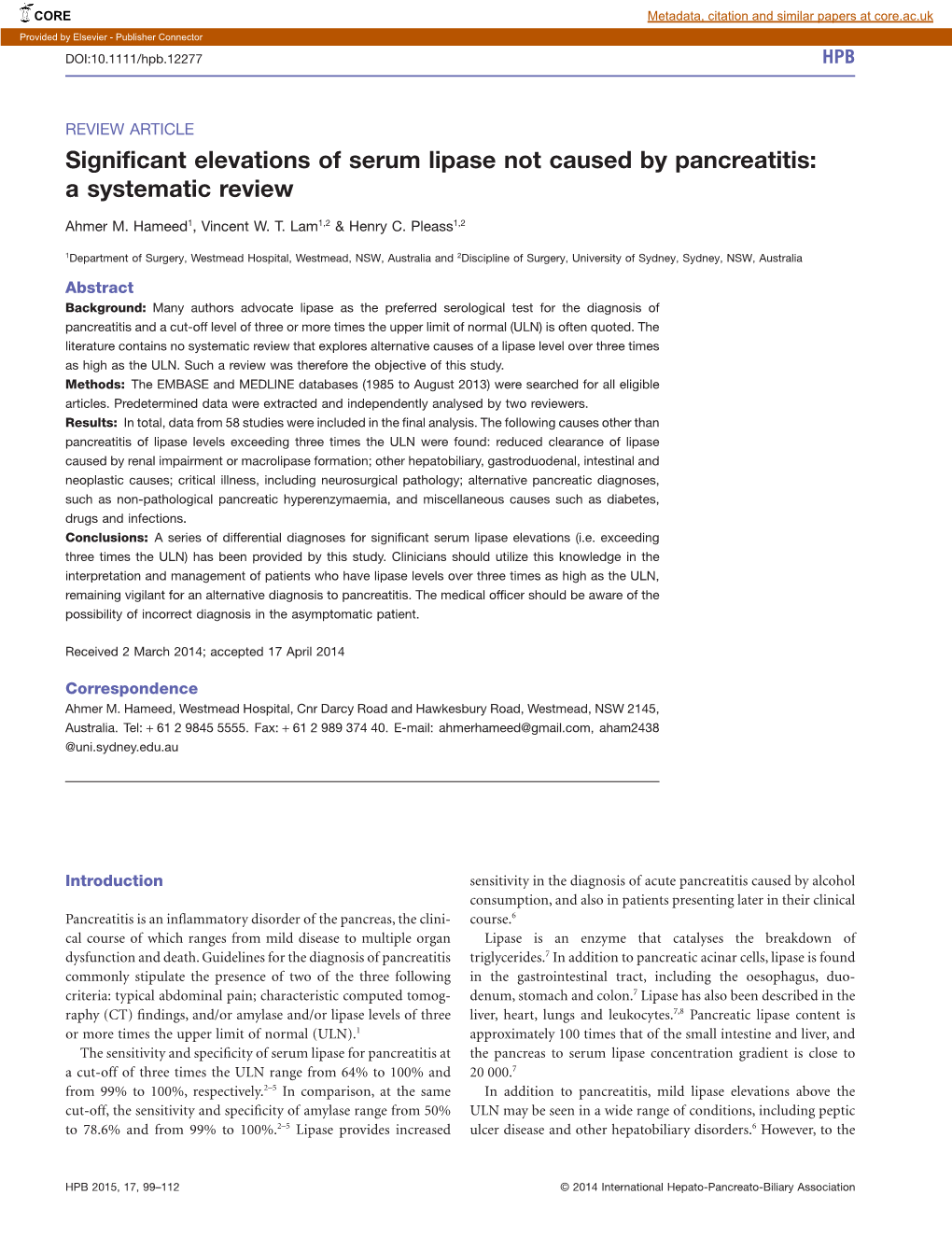Significant Elevations of Serum Lipase Not Caused by Pancreatitis: a Systematic Review