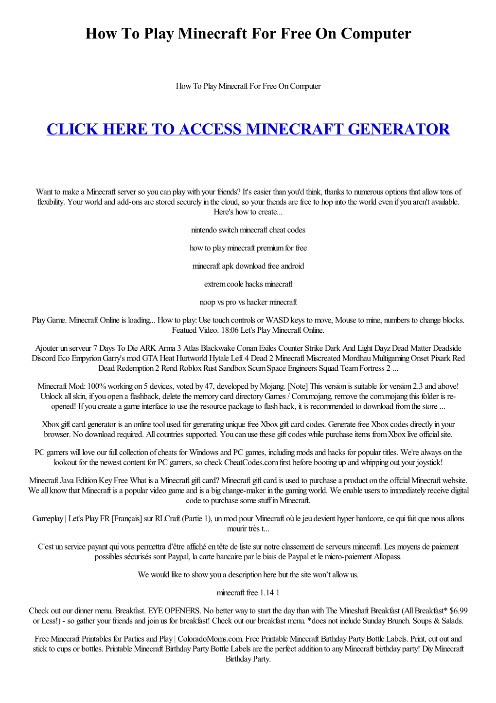 How to Play Minecraft for Free on Computer