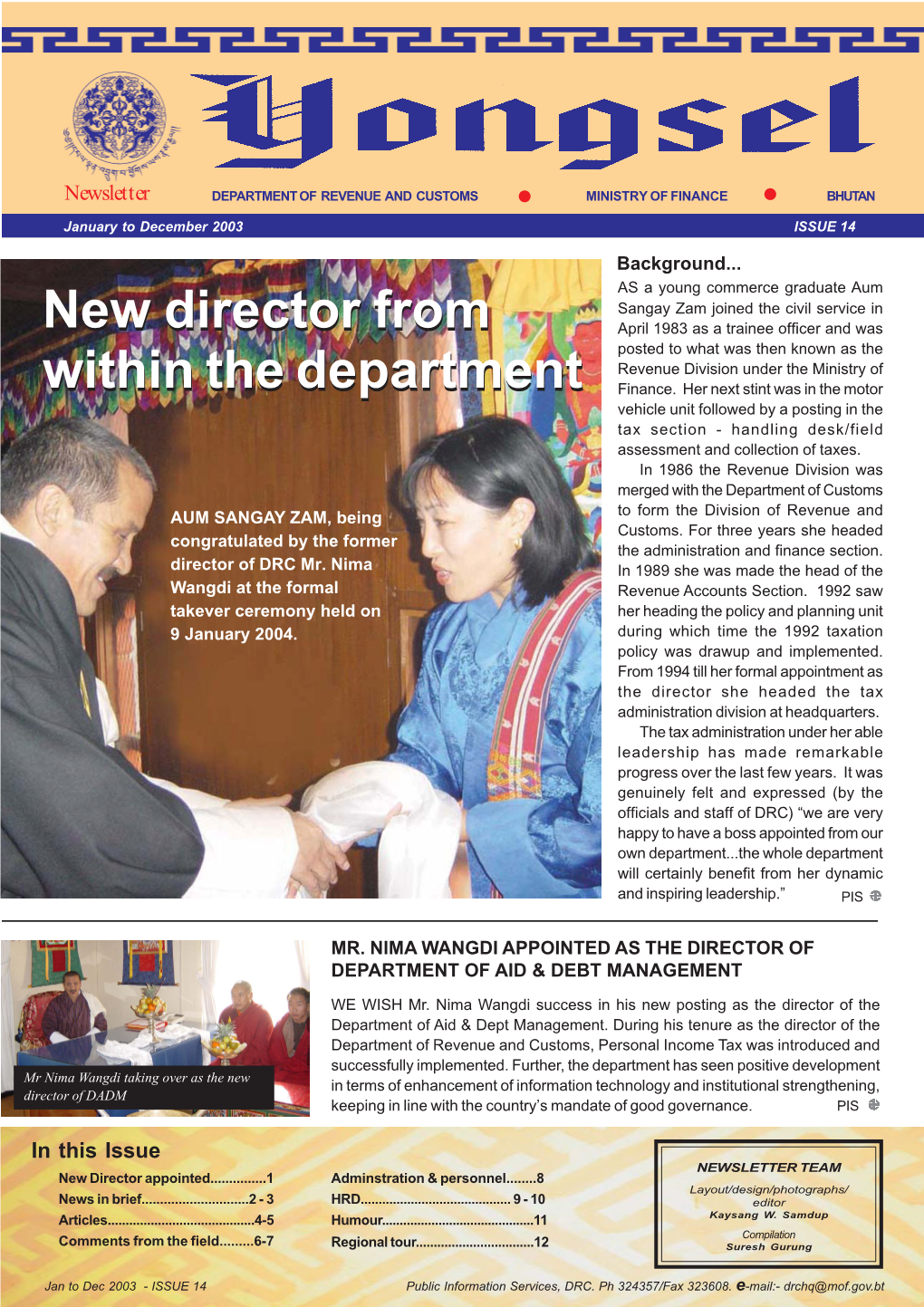 Dec 2003 - ISSUE 14 Public Information Services (PIS), DRC