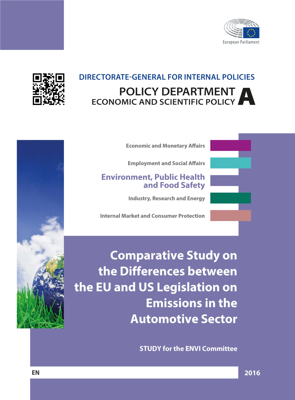 Comparative Study on the Differences Between the EU and US Legislation on Emissions in the Automotive Sector