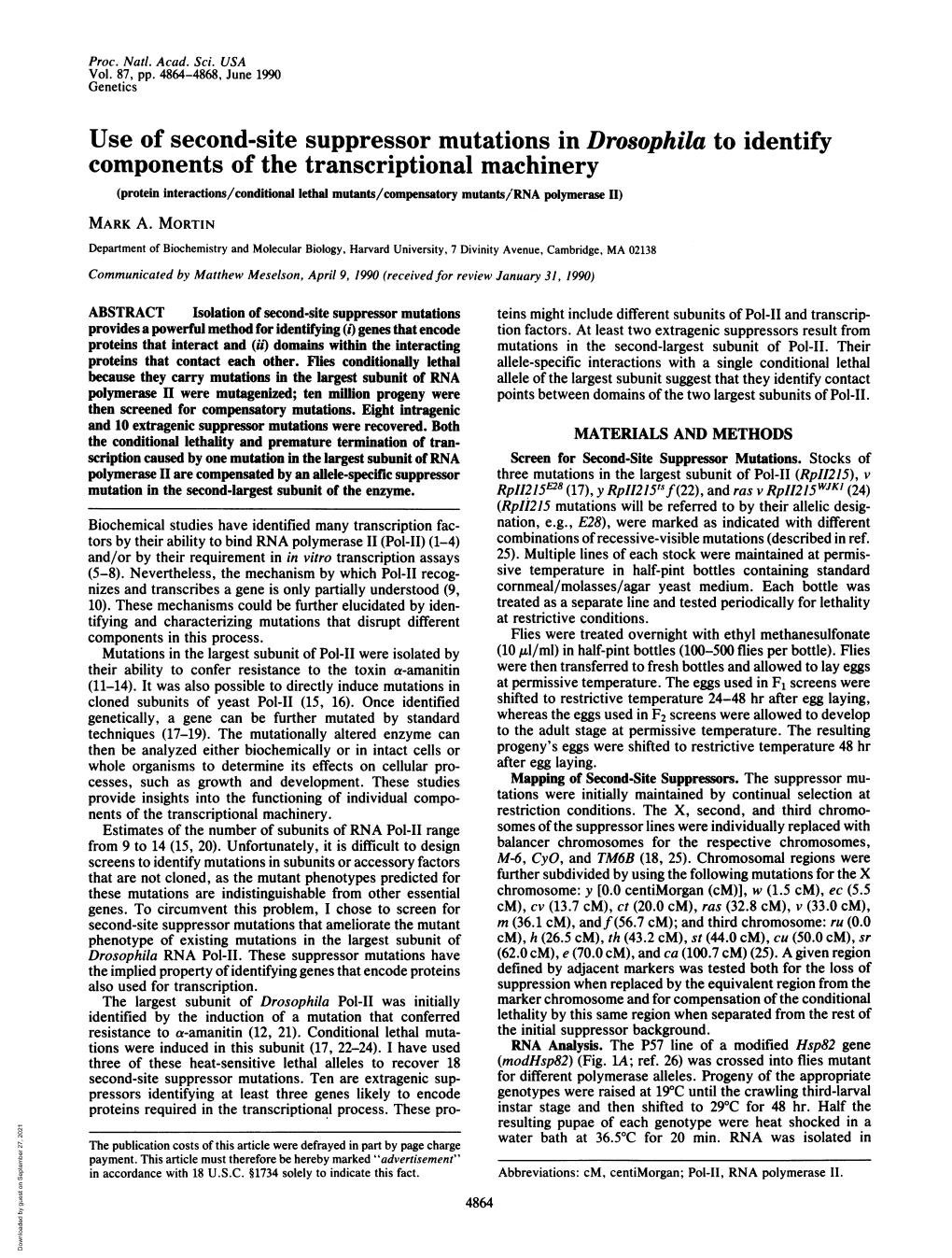 Use of Second-Site Suppressor Mutations in Drosophila to Identify