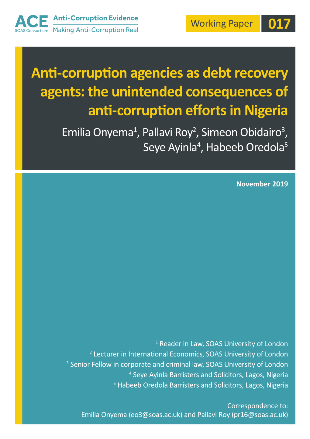017 Anti-Corruption Agencies As Debt Recovery Agents