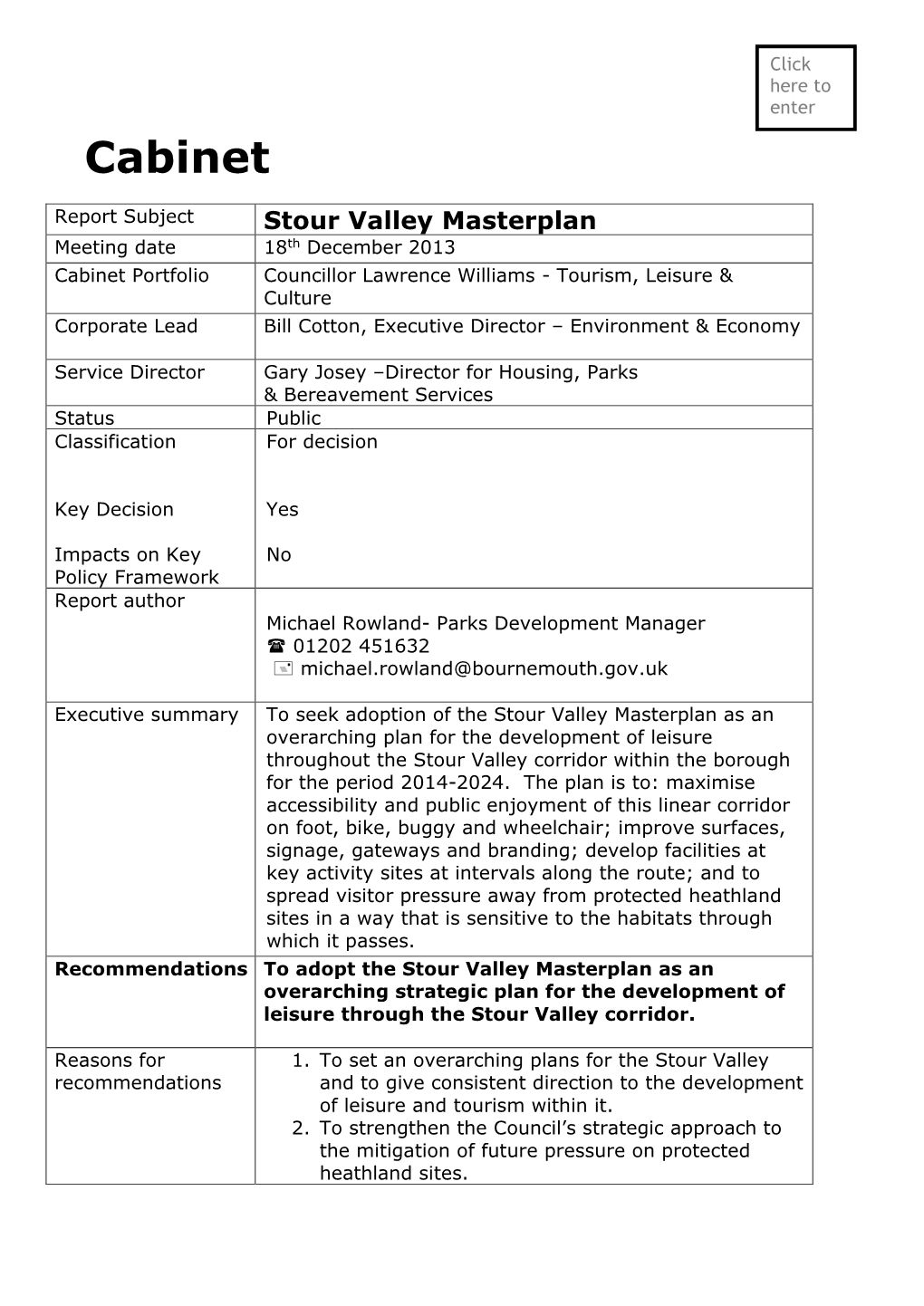 Stour Valley Masterplan Cabinet Dec 20131218 FINAL
