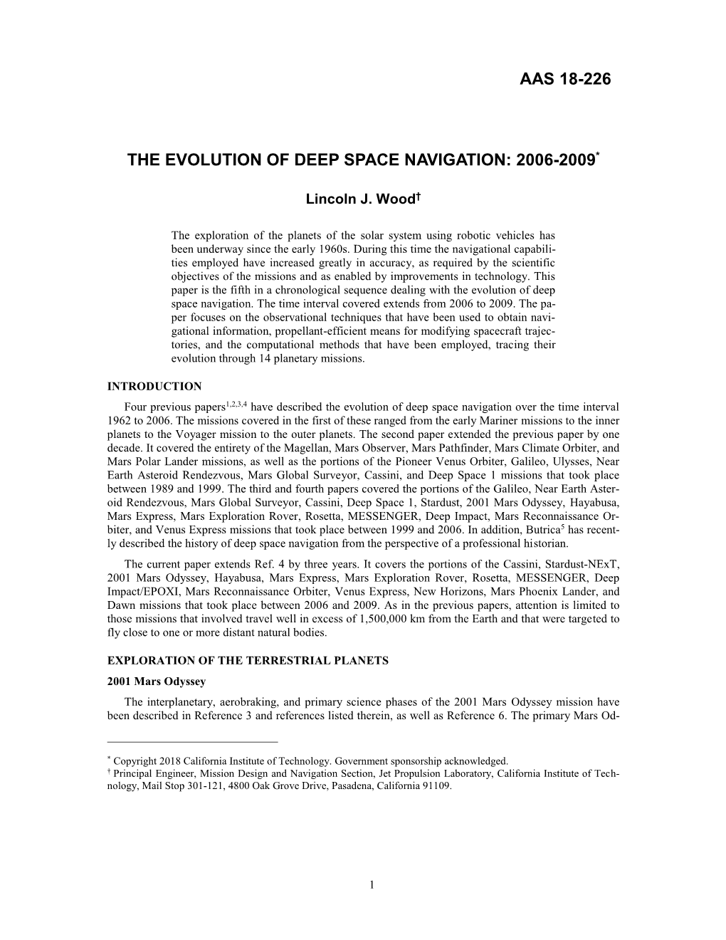 The Evolution of Deep Space Navigation: 2006-2009*