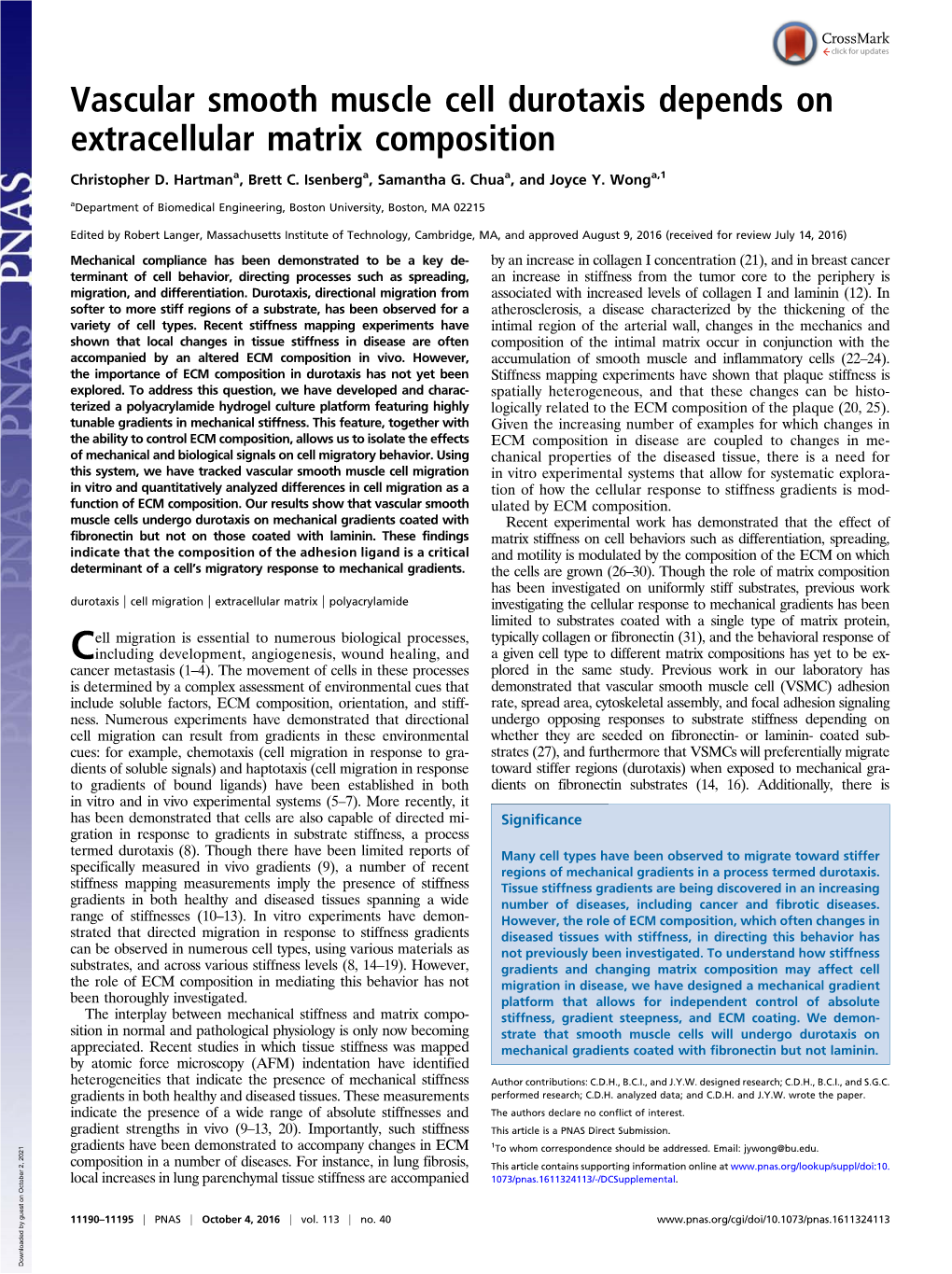 Vascular Smooth Muscle Cell Durotaxis Depends on Extracellular Matrix Composition