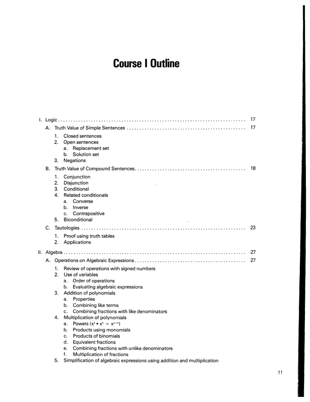 New York State Learning Standards Sequential Outlines