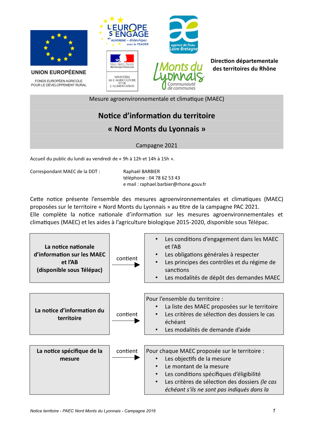 Notice D'information Du Territoire « Nord Monts Du Lyonnais »