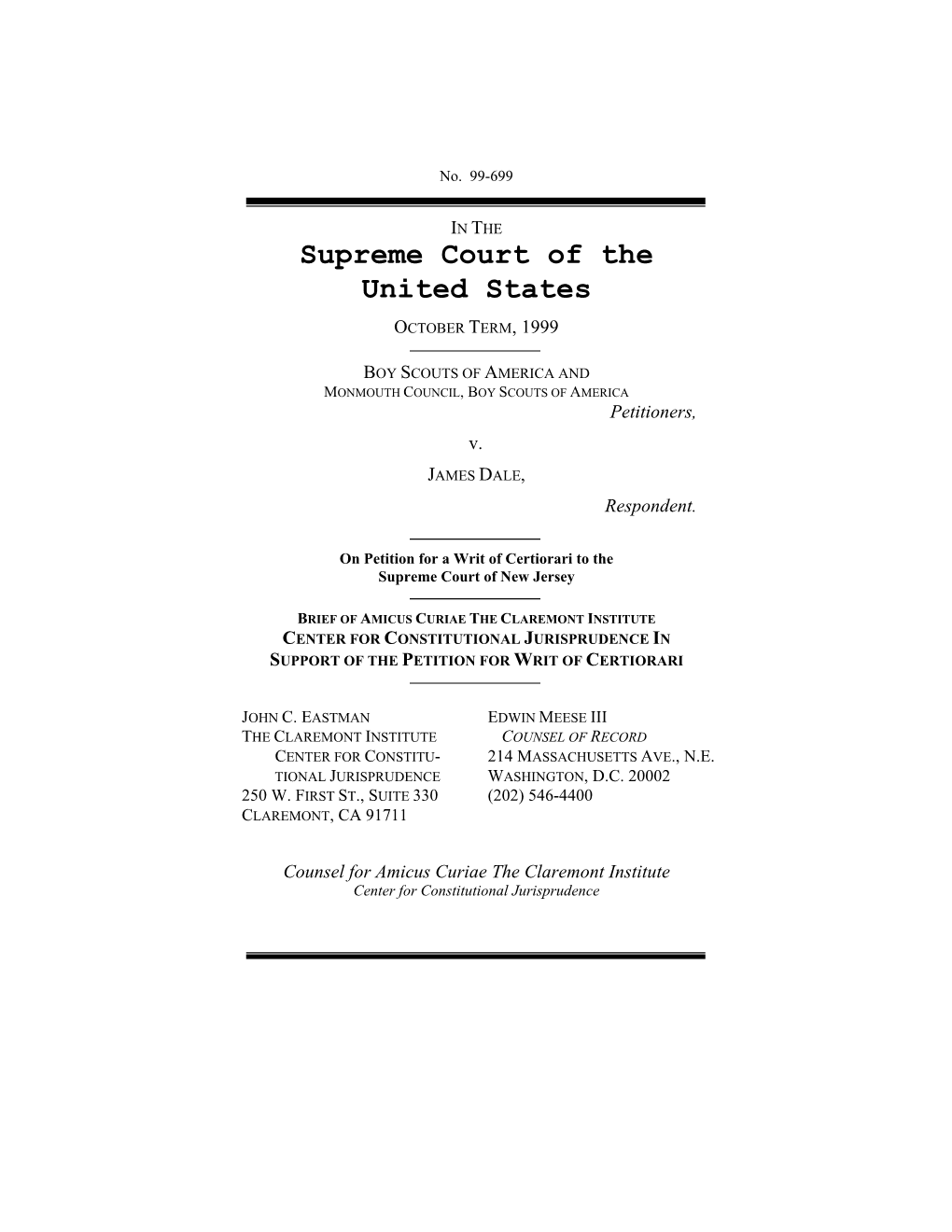 Supreme Court of the United States OCTOBER TERM, 1999