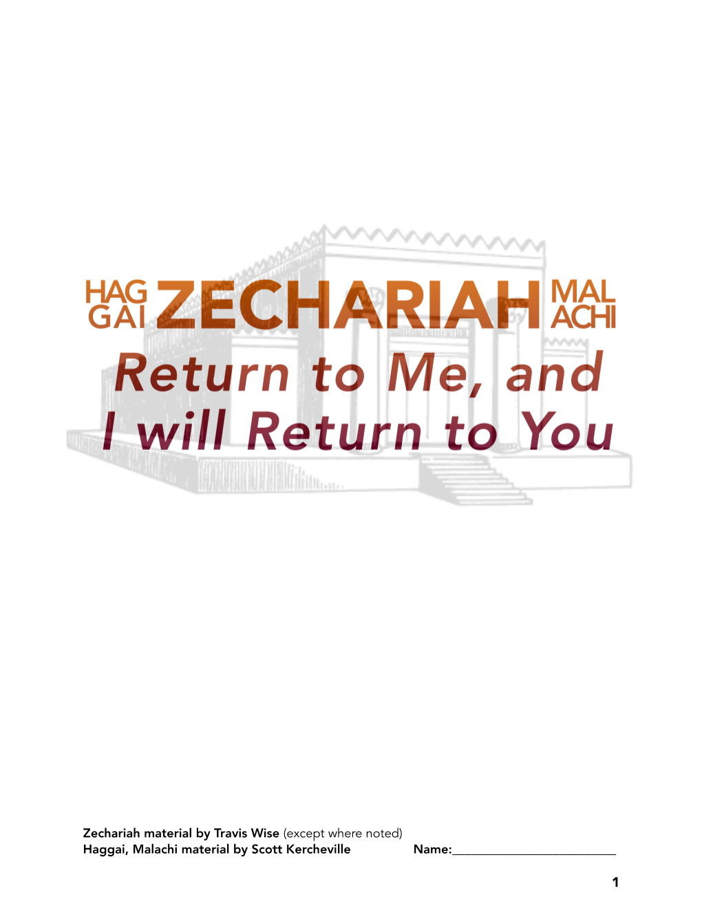 Haggai, Zechariah, Malachi Booklet