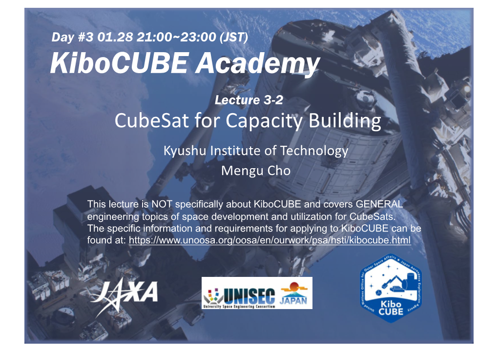 Kibocube Academy 2020 UNISEC 3