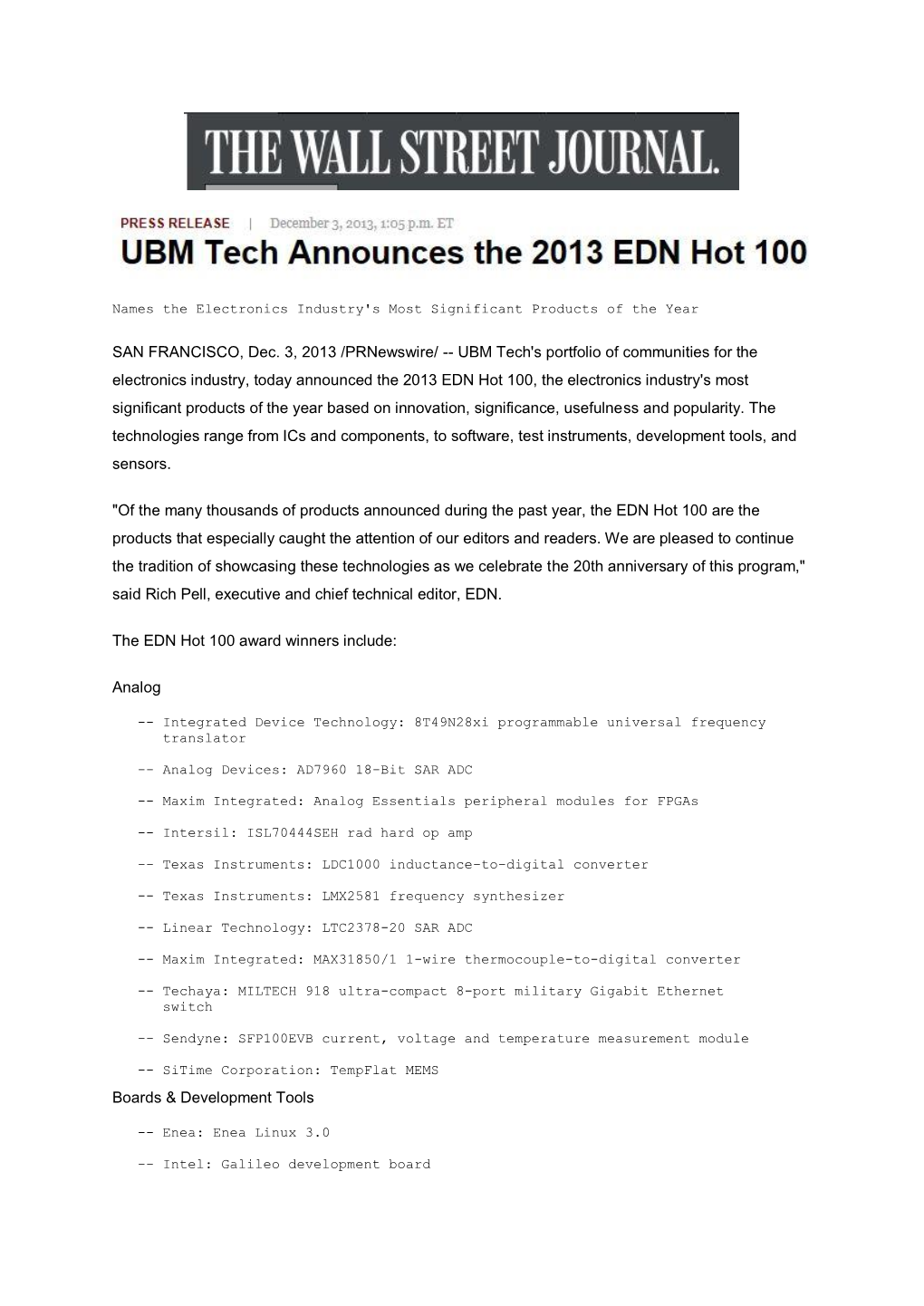 UBM Tech's Portfolio of Communities for the Electronics