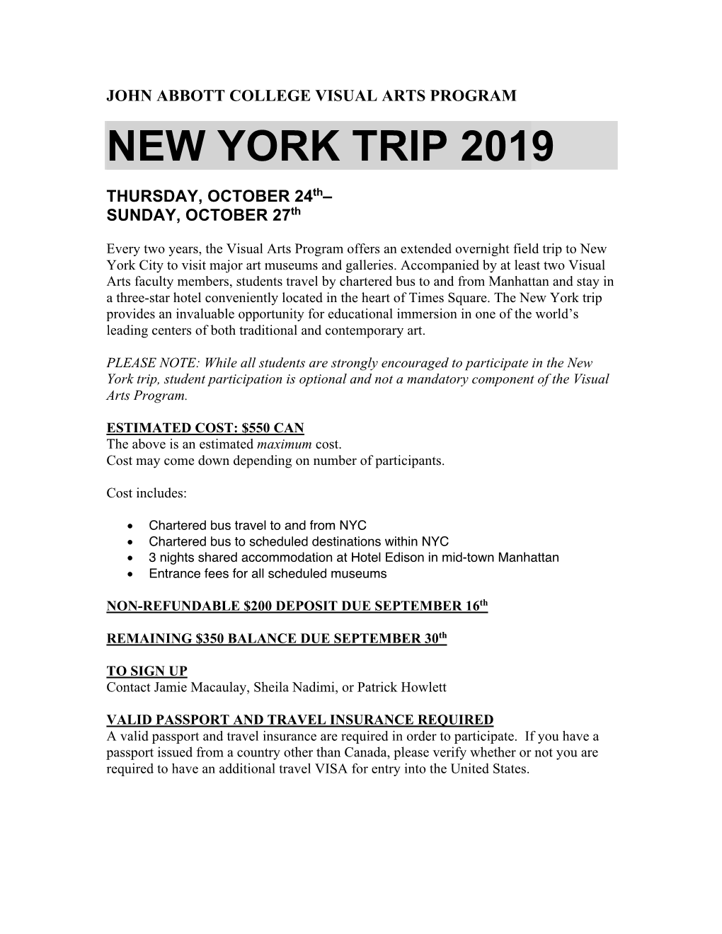 New York Trip 2019