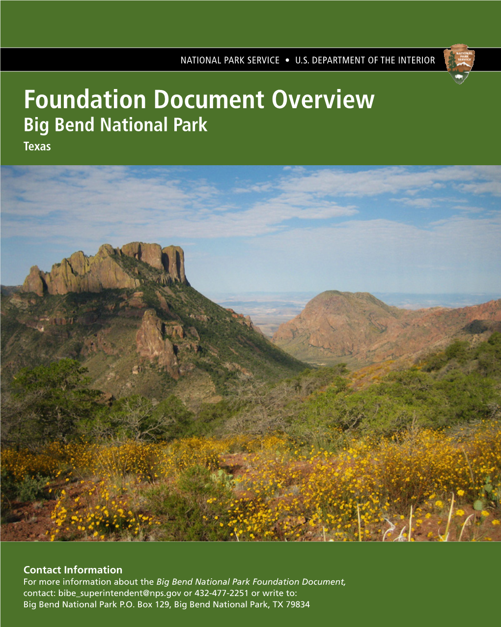 Big Bend National Park Foundation Document Overview