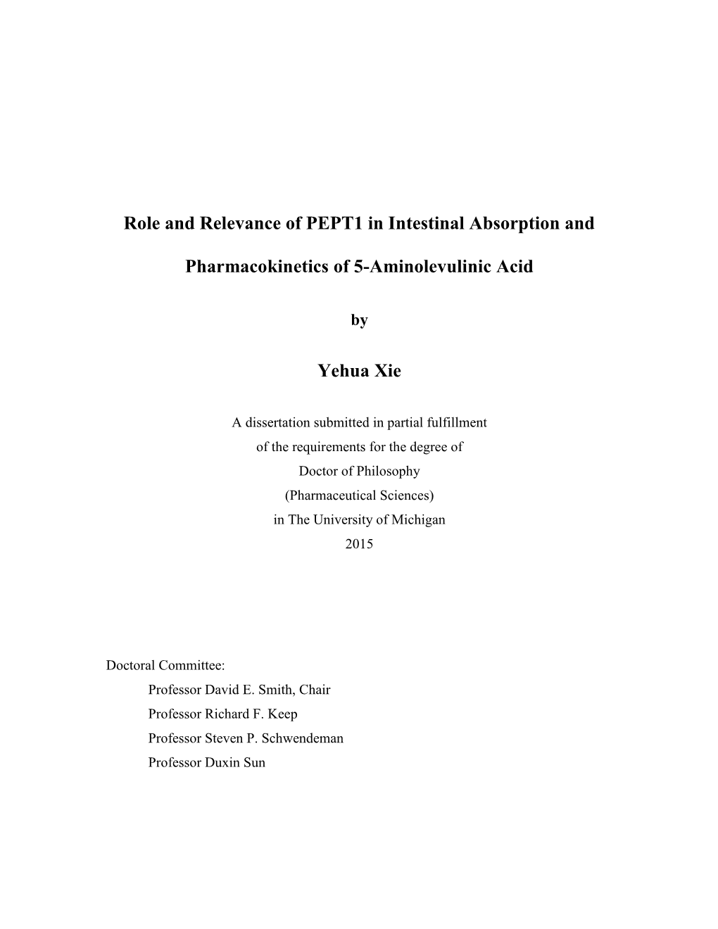 Role and Relevance of PEPT1 in Intestinal Absorption And