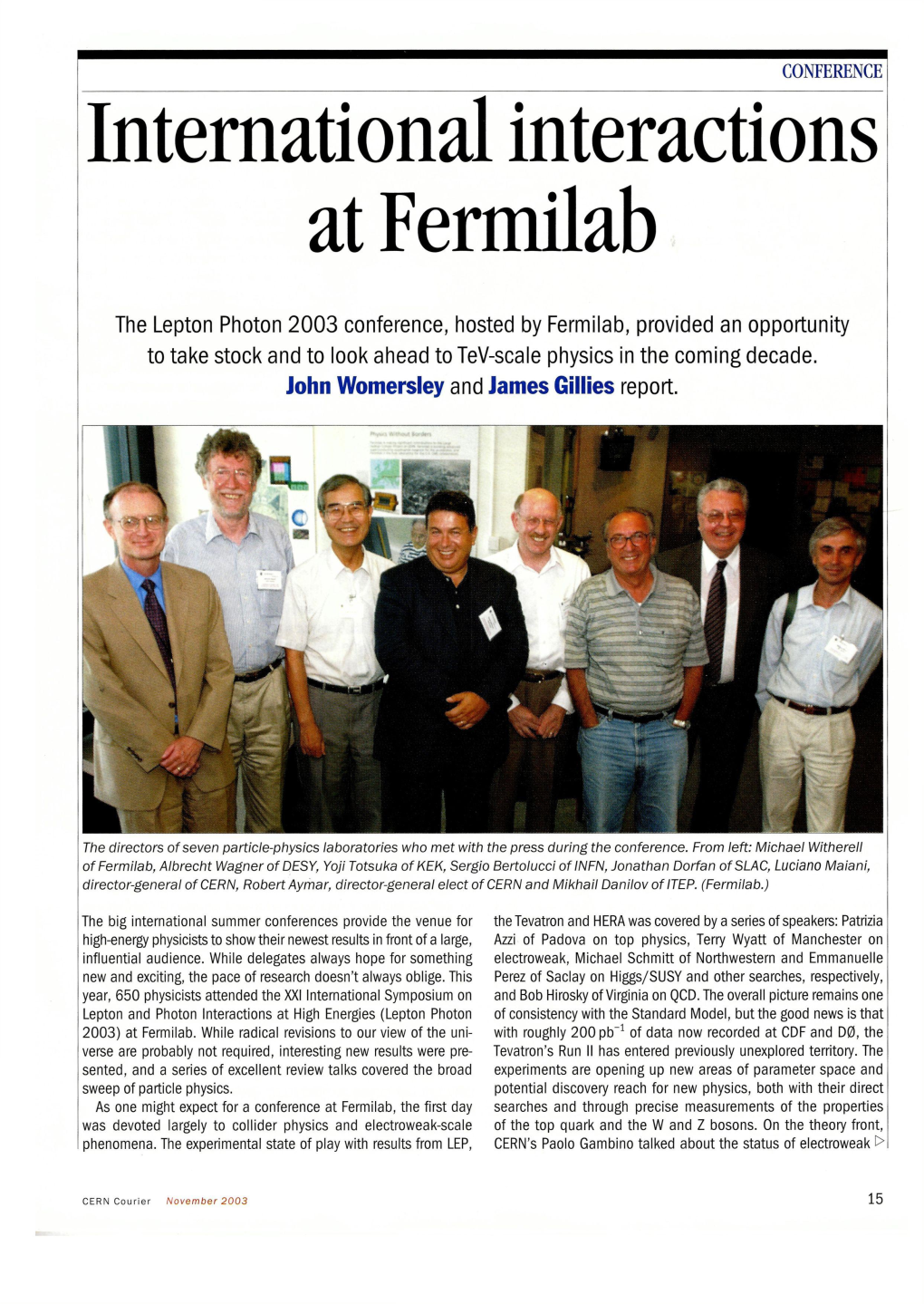 International Interactions at Fermilab