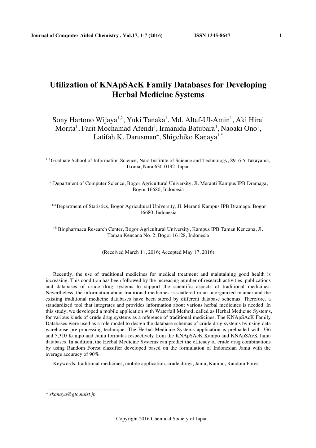 Utilization of Knapsack Family Databases for Developing Herbal Medicine Systems