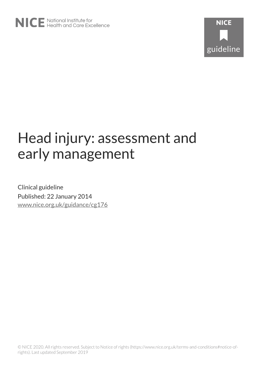 Head Injury: Assessment and Early Management