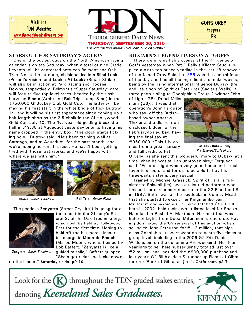 Visit the TDN Website: GOFFS ORBY Toppers P3