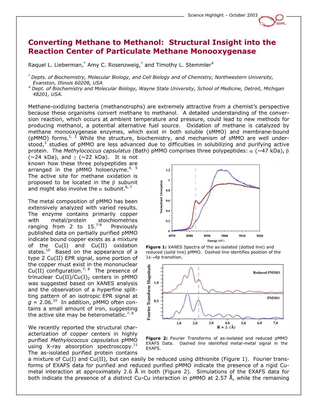 Converting Methane to Methanol: Structural Insight Into the Reaction Center of Particulate Methane Monooxygenase