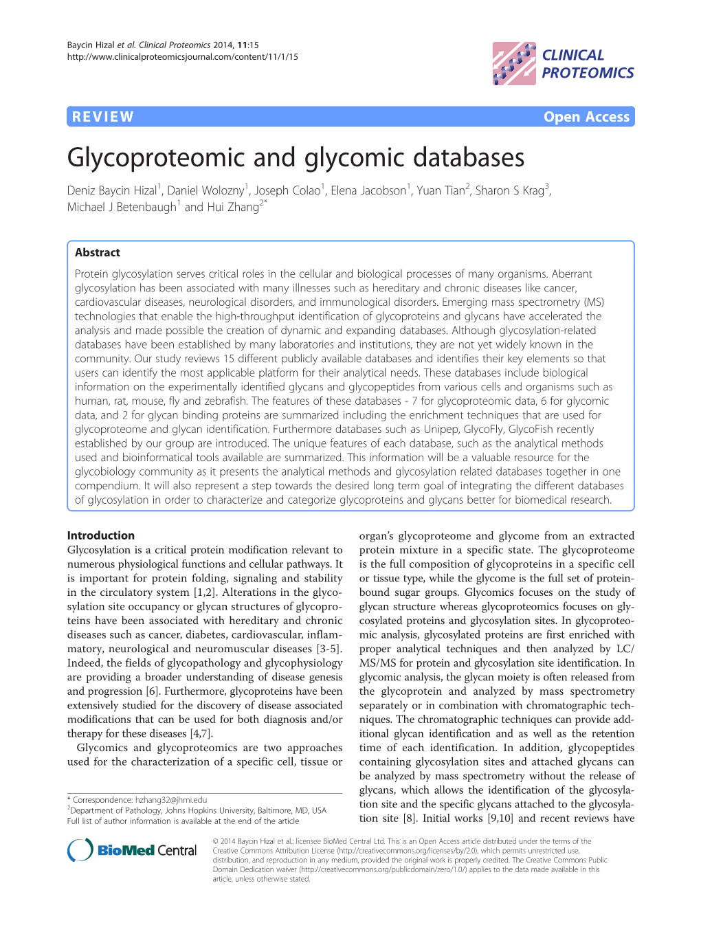 Glycoproteomic and Glycomic Databases