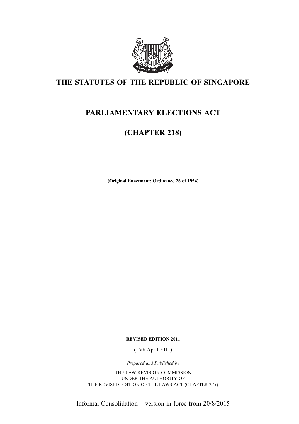 Parliamentary Elections Act