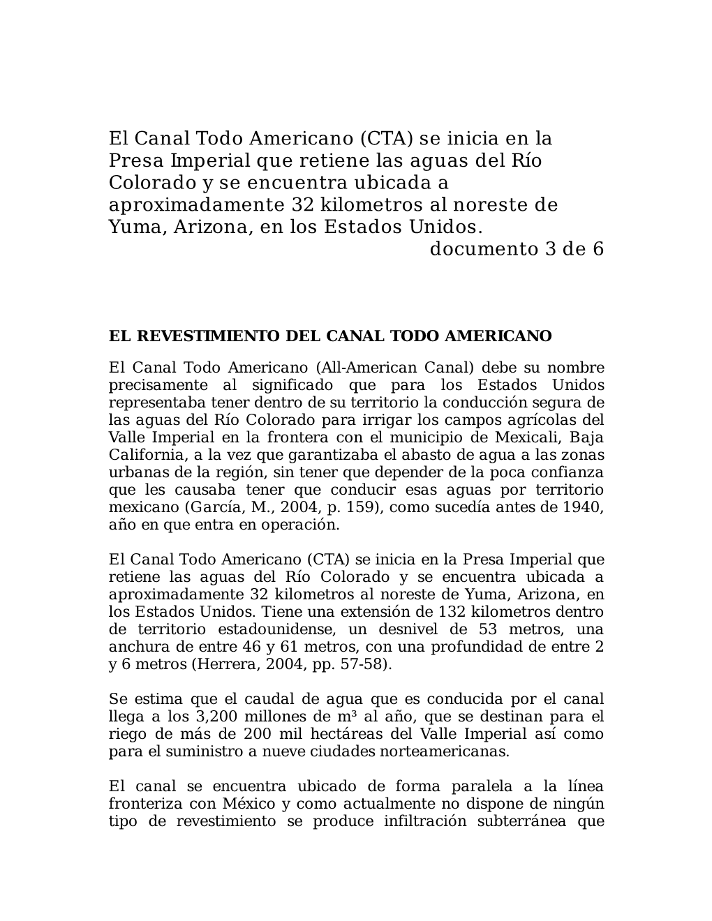 El Canal Todo Americano (CTA) Se Inicia En La Presa Imperial Que