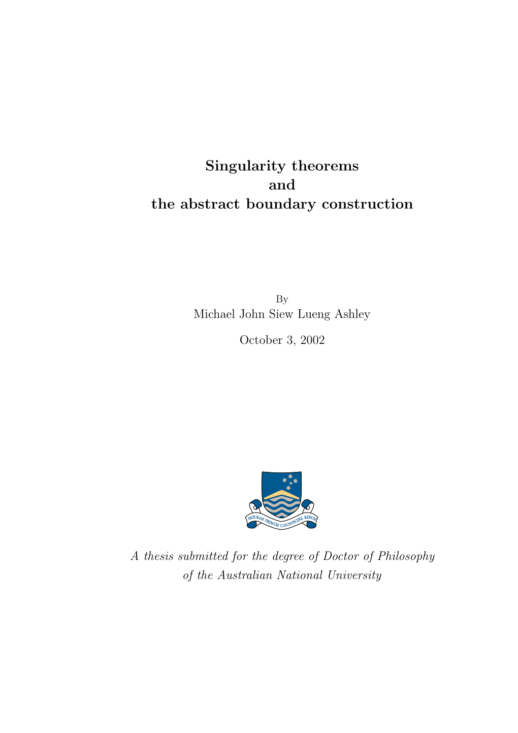 Singularity Theorems and the Abstract Boundary Construction