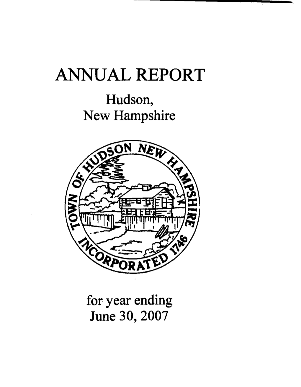 2007 Annual Town Report of the Hudson Recreation Department